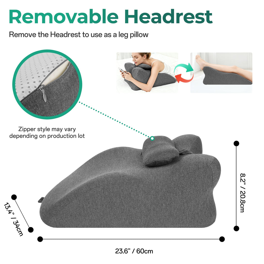 Ergonomic Spinal Posture Support Bed Pillow - Grey