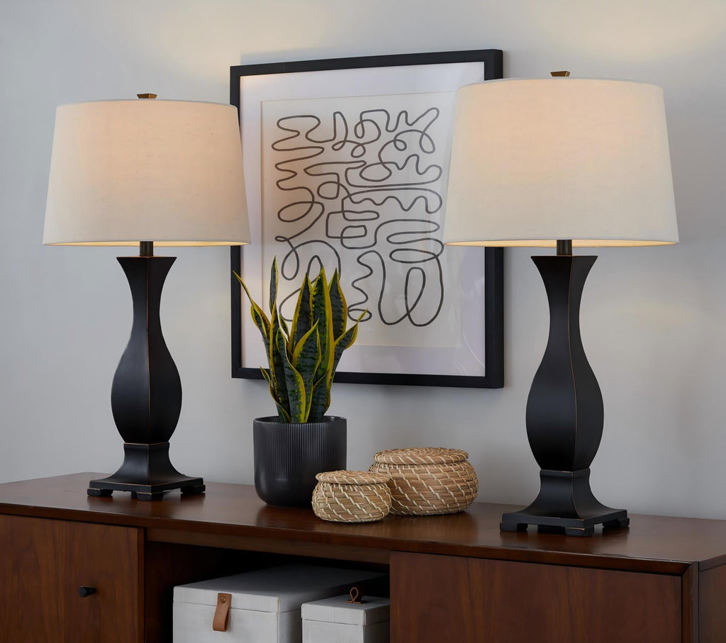 29" Contemporary Polyresin Table Lamp in Oil Rubbed Bronze
