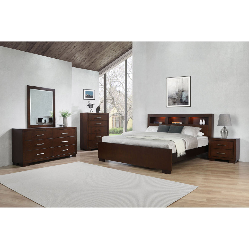 Ardino Cappuccino California King Bed with Bookcase Headboard