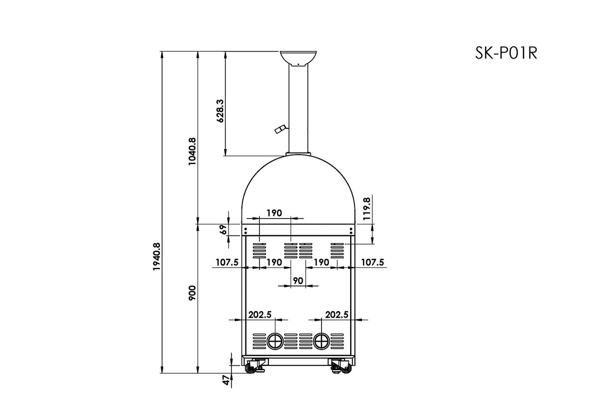 Black Gas Grill Four Burners - Stainless Steel Outdoor Kitchen