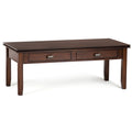 Artisan 46 Inch Wide Solid Wood Coffee Table in Russet