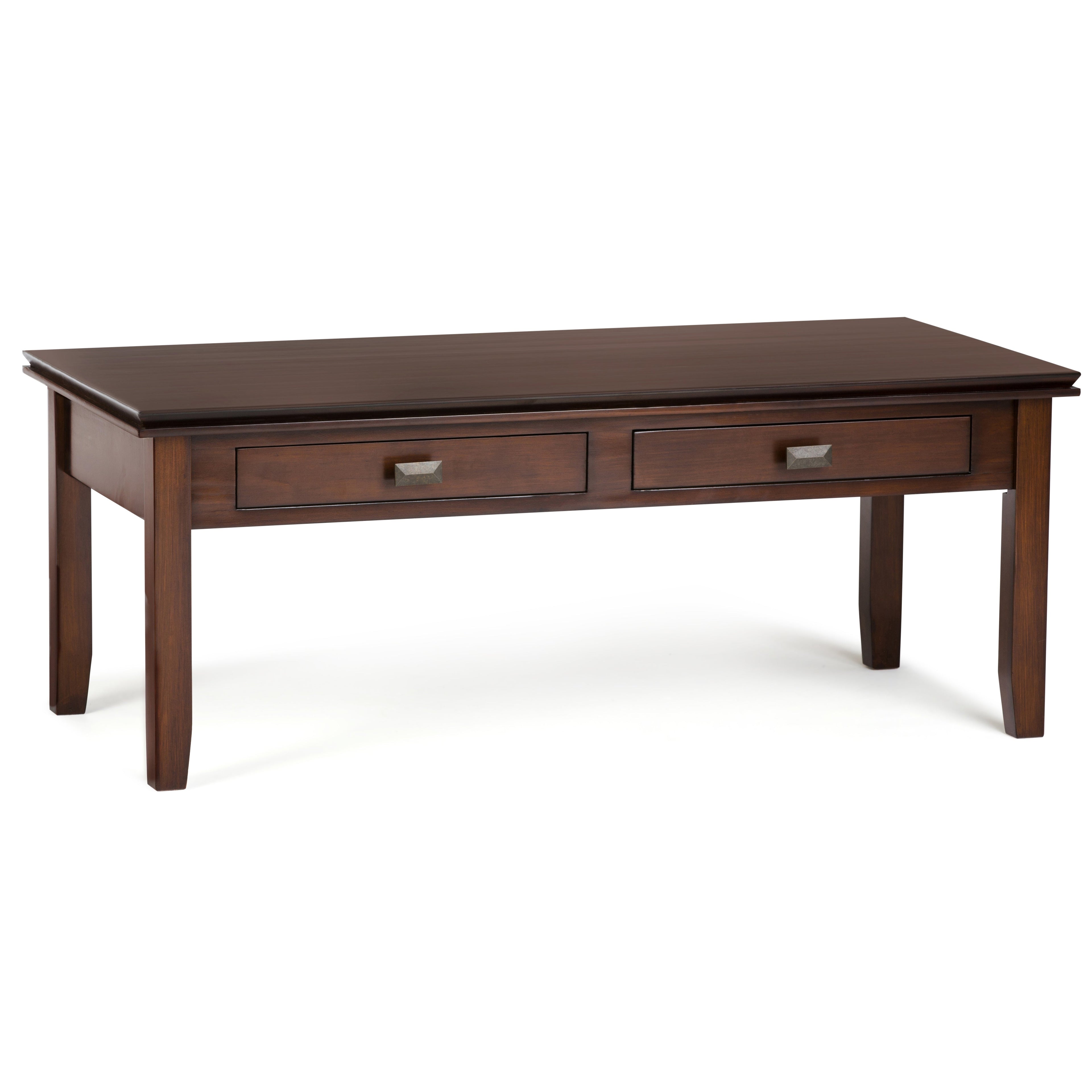 Artisan 46 Inch Wide Solid Wood Coffee Table in Russet