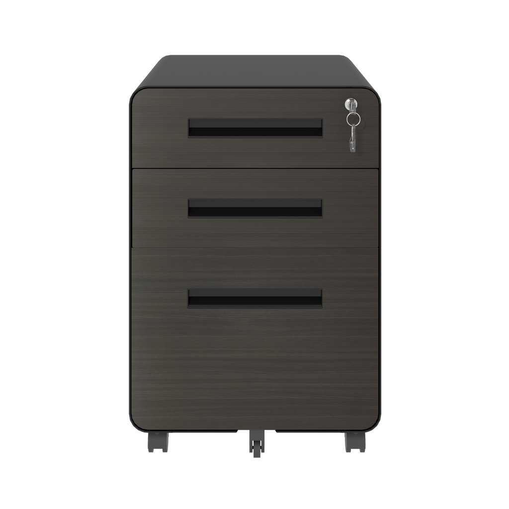 3-Drawer Mobile File Cabinet with Lock