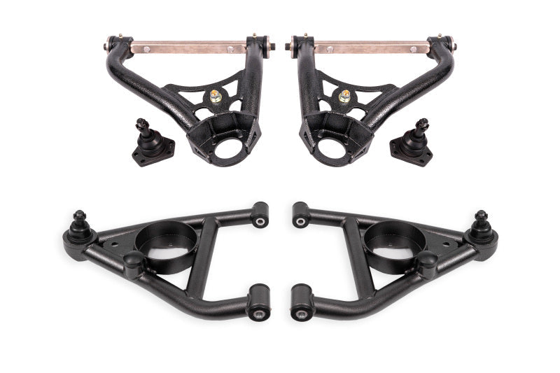 BMR Suspension BMR 67-69 GM F-Body / 68-74 X-Body Non-Adj. Upper & Lower A-Arms (Polyurethane) - Black Hammertone AAK311H