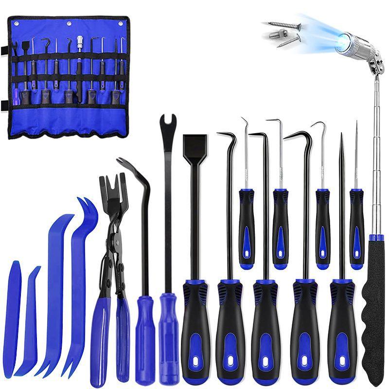 Car Removal Tool Kit 9 Pcs Oil Seal Hooks 4 Pcs Pry Bars Auto Trim Panel Disassembly Set For Car Modification