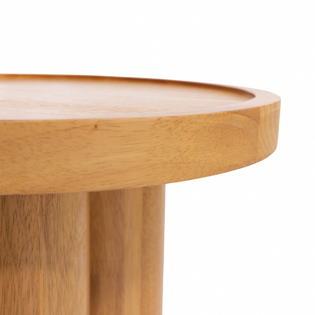 Round Solid Wood End Table