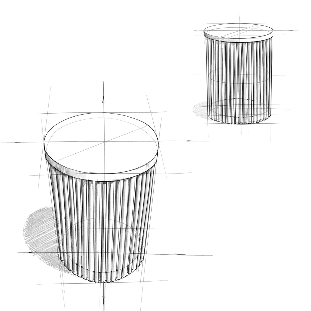 Demy Accent Table in Cognac/Gold