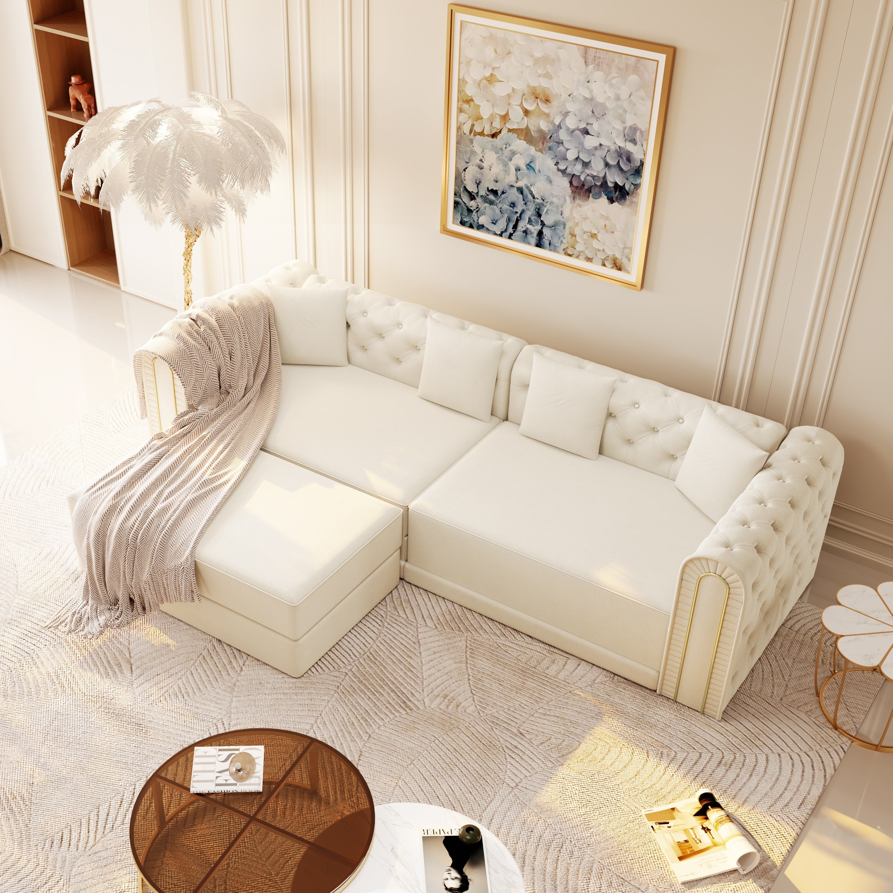 90.6" 3-in-1 Convertible Sleeper Sofa