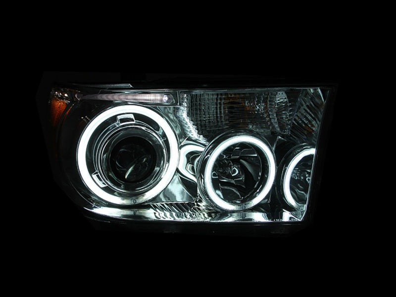 Anzo 2007-2013 Toyota Tundra Projector Headlights w/ Halo Black (CCFL)