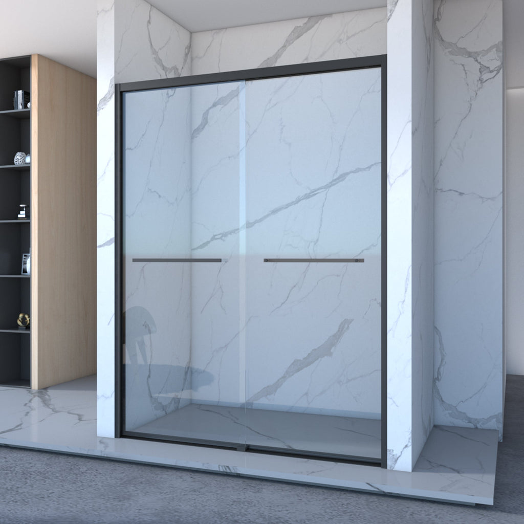 56-60"x70" Aluminum Frame Double Sliding Shower Door