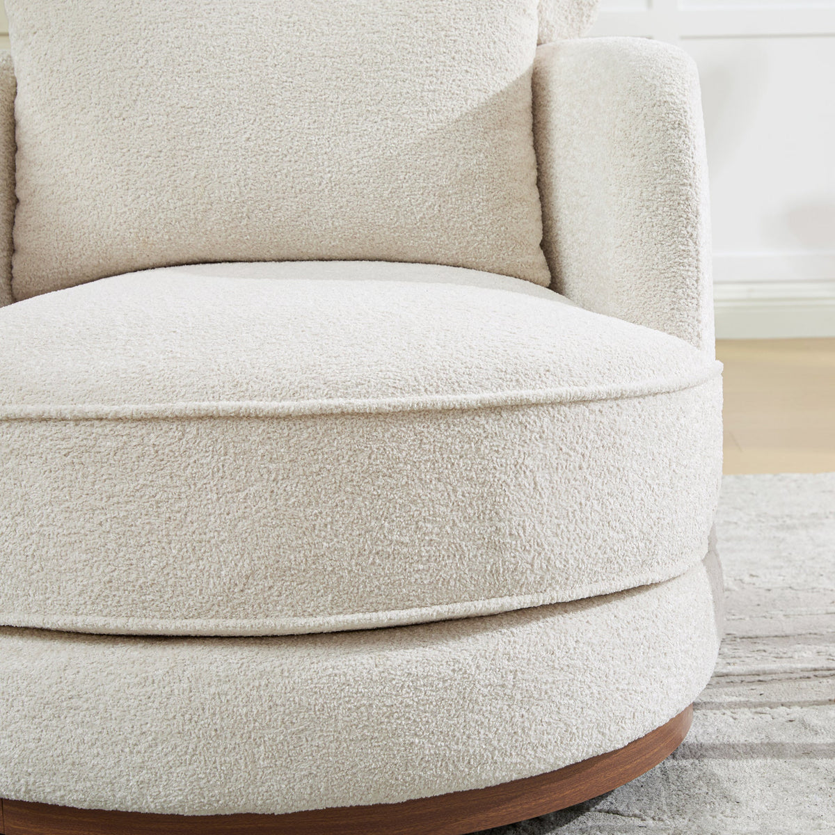 33.86"W Swivel Barrel Chair with Chenille