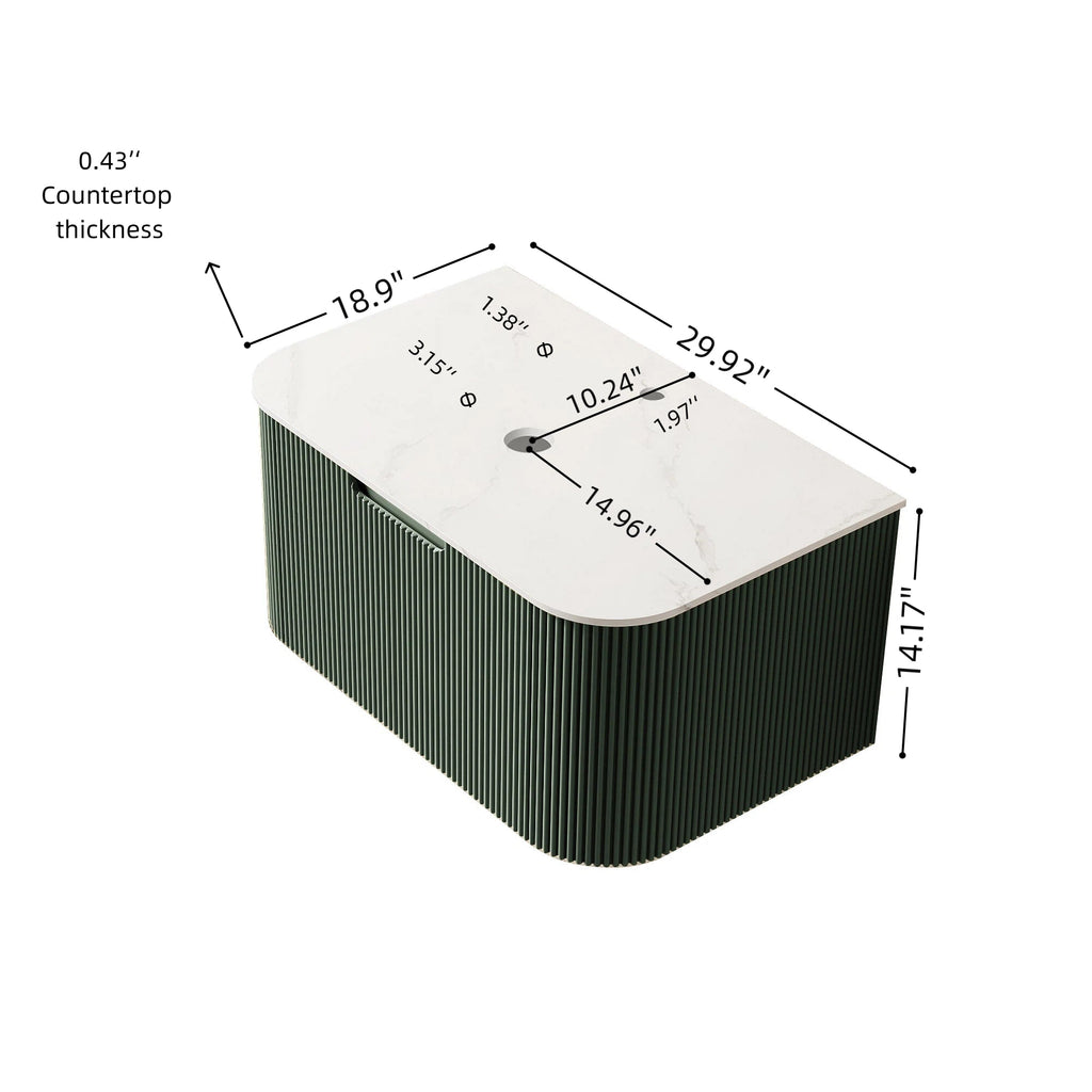 Dina 30'' Wall Mounted Plywood Cabinet with Carrara