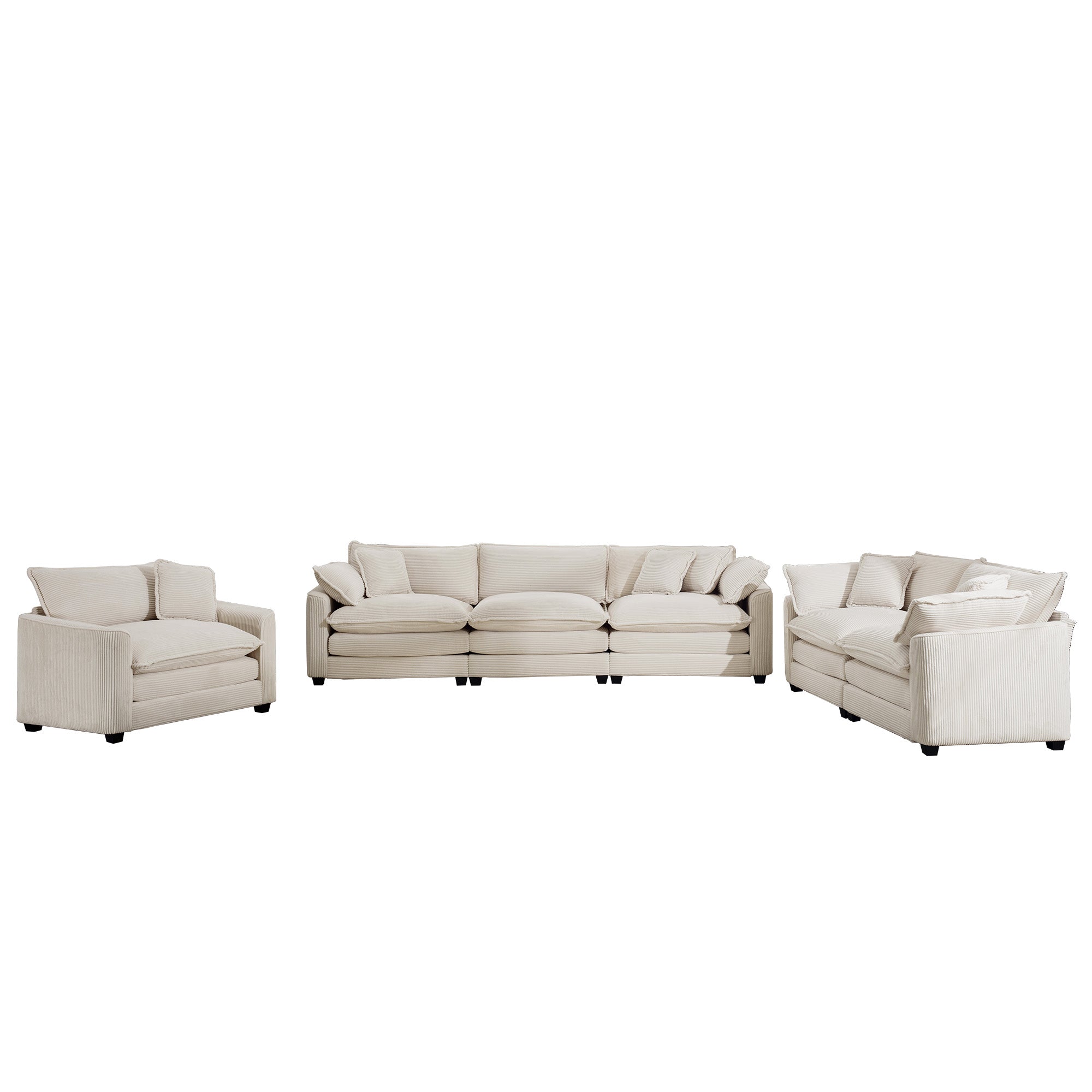 3-Piece Sofa Set - Comfortable Oversized Design