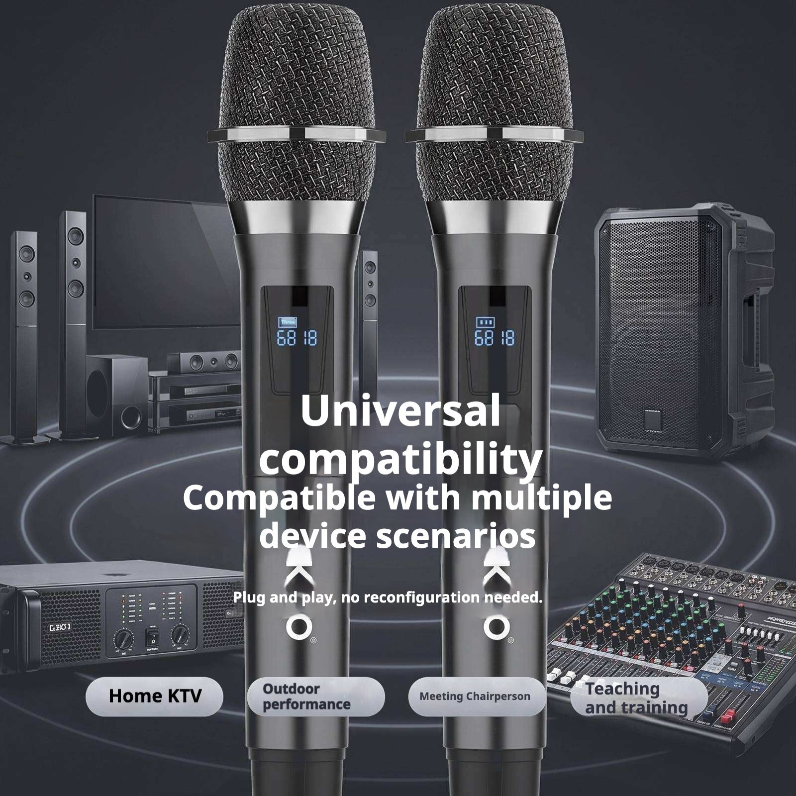KP-10 11 12 Best-selling Universal 2.4G Wireless Microphone System1 To 2 Handheld Mics In Stock