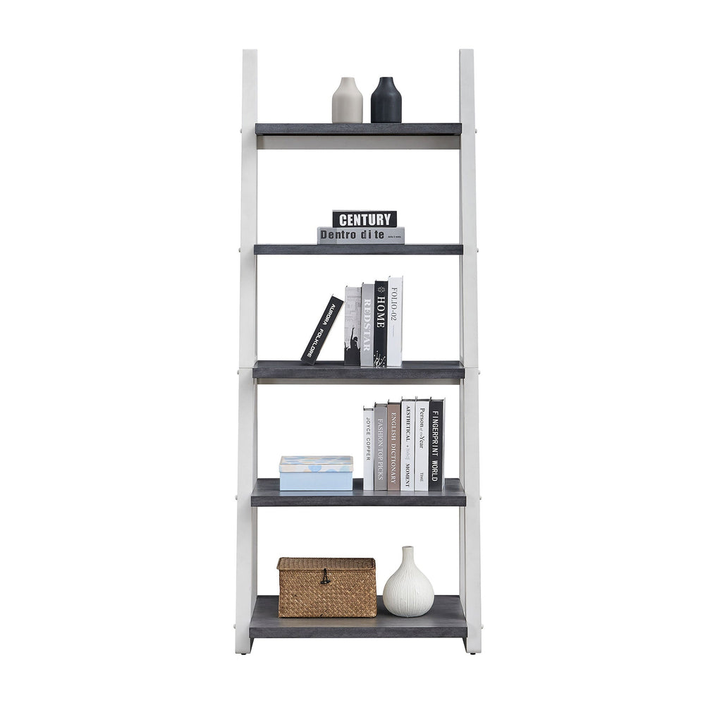 5-Tier Shelves with Rubber Wood Frame