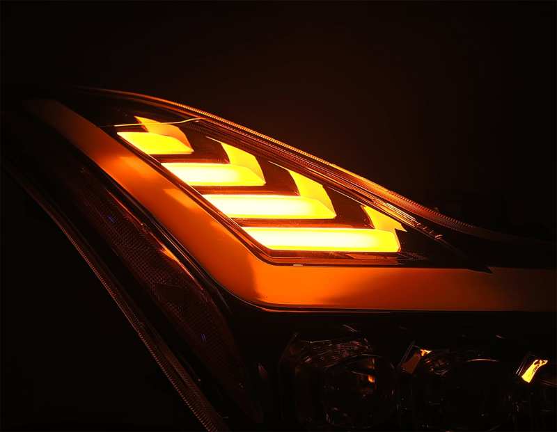 AlphaRex 08-13 Infiniti G37 NOVA LED Projector Headlights Plank Style Design Gloss Black 881982 *Discontinued
