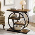 25.59" Industrial 4-Tier Narrow End Table with Storage Shelves