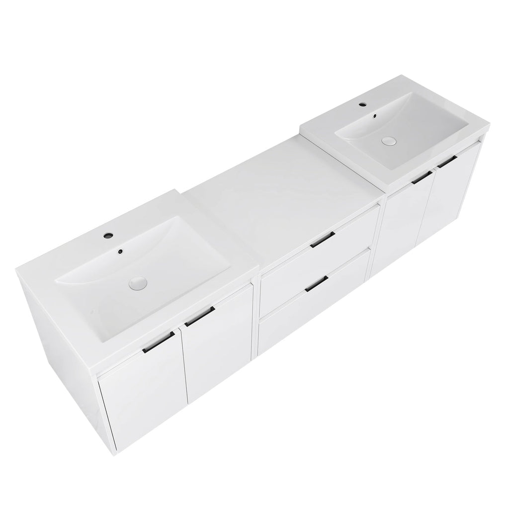 72" Bathroom Vanity With Resin Sink