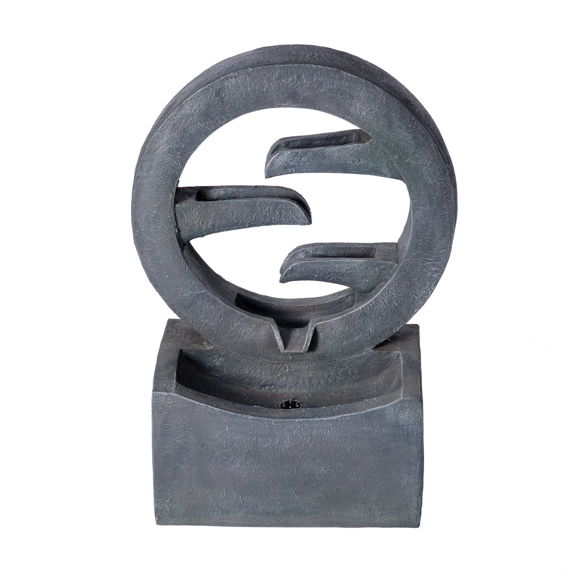26.77"H Modern Circular Outdoor Fountain with LED Light