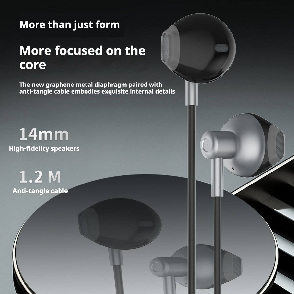 KP-238 Wired Earphones With In-Line Controls USB-C Connector Semi-In-Ear Design High Volume High Sound Quality Low Latency Gaming-Ready Hot-Selling Item In Stock