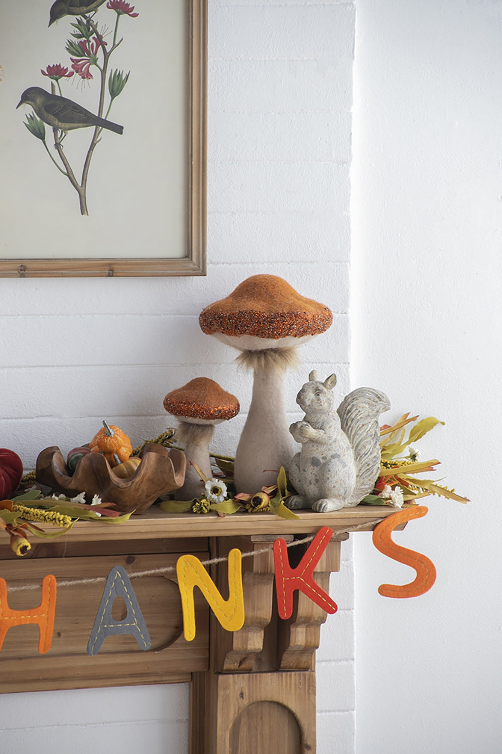 Farmhouse Mushroom Figurines - Set of 2