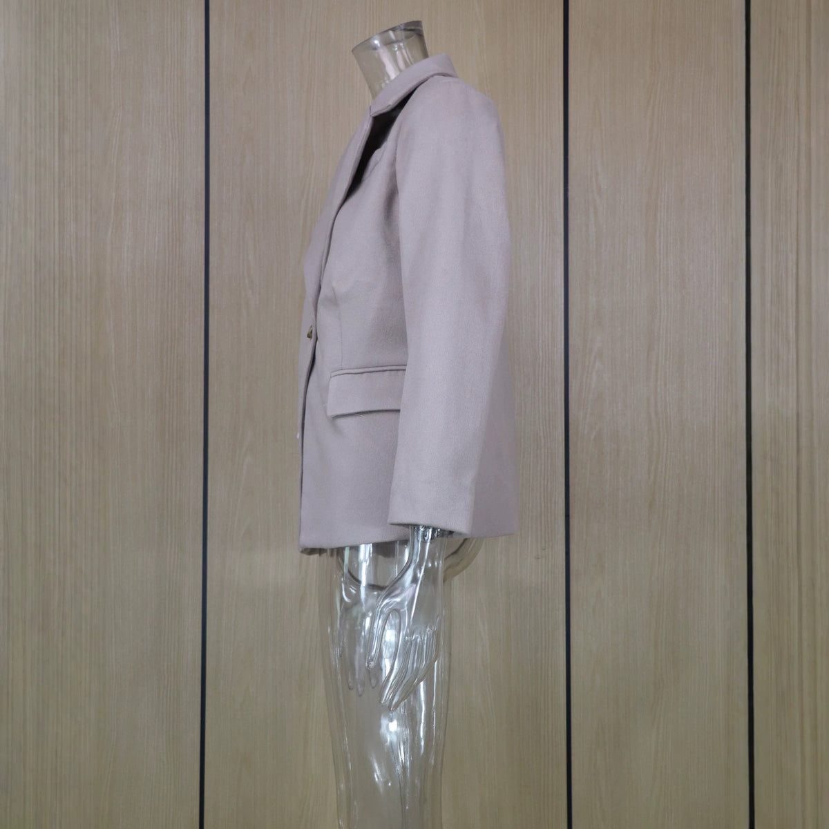 Womens Stylish And Elegant Solid-color Wool Blazer