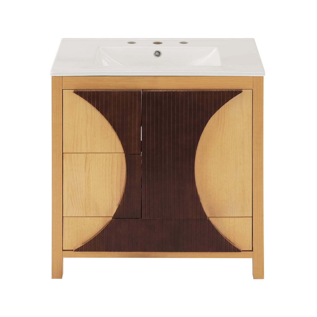 30 Inch Mid-Century Modern Bathroom Vanity with Sink