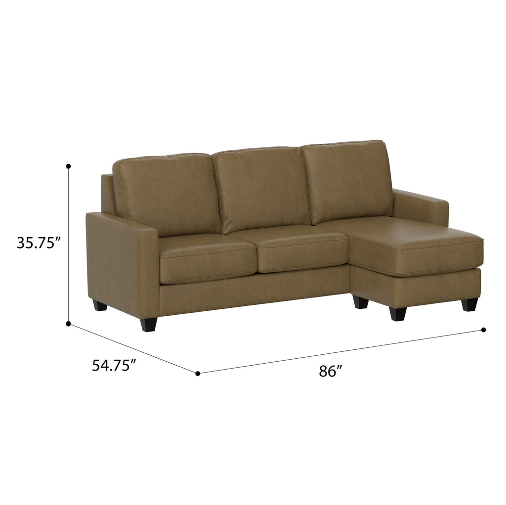 Brown 2-Piece Sofa with Chaise