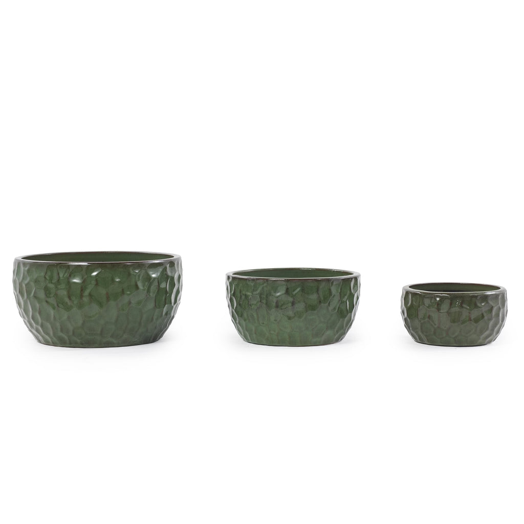 Handmade Glazed Ceramic Planter Set of 3