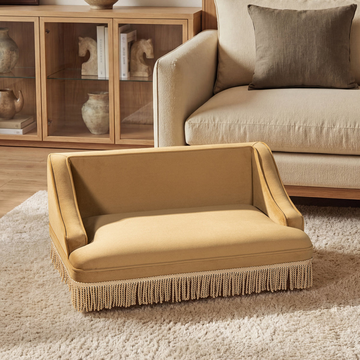 Duchess 33" Medium Princess Pet Bed Sofa with Fringe Skirt