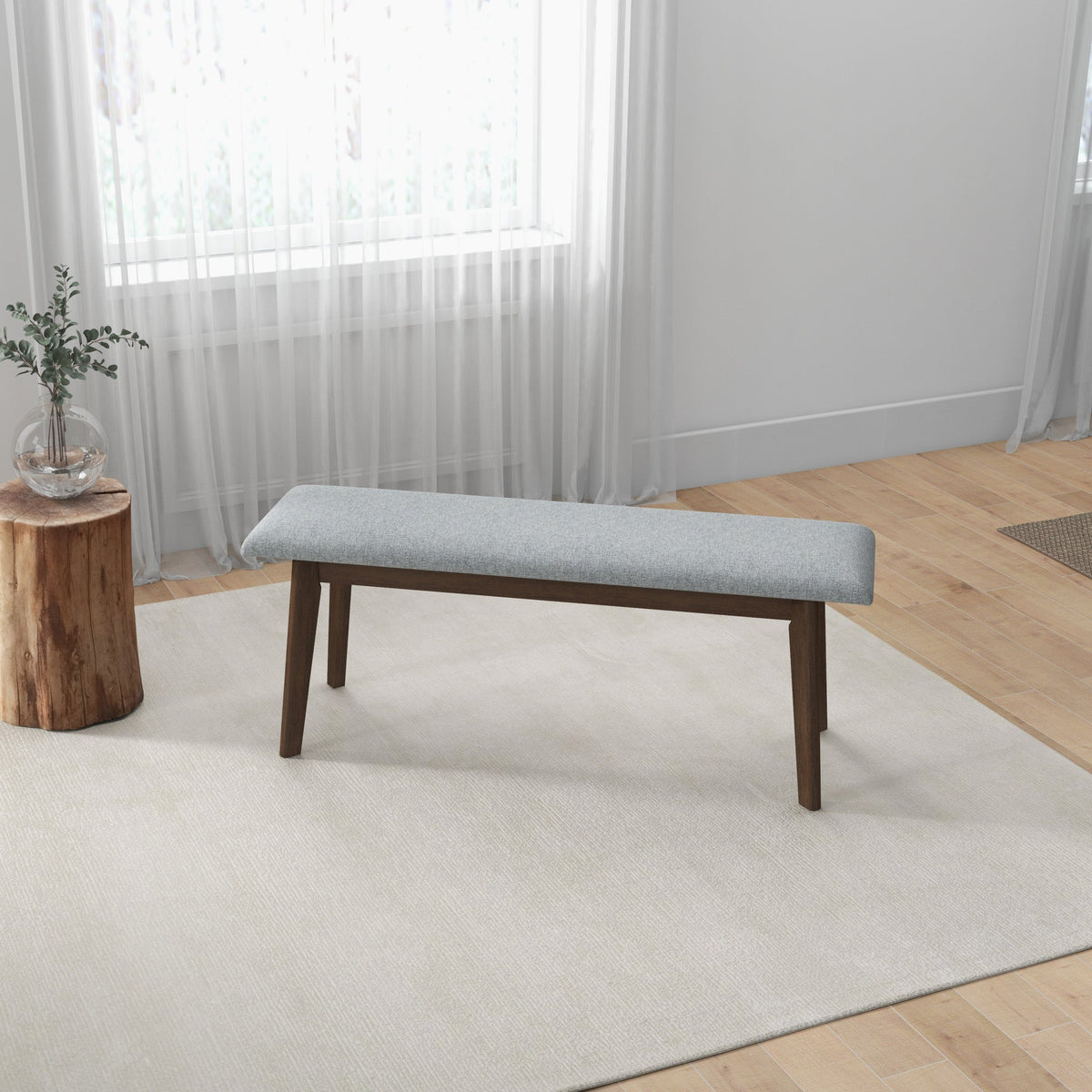 Carlos Fabric Upholstered Solid Wood Bench