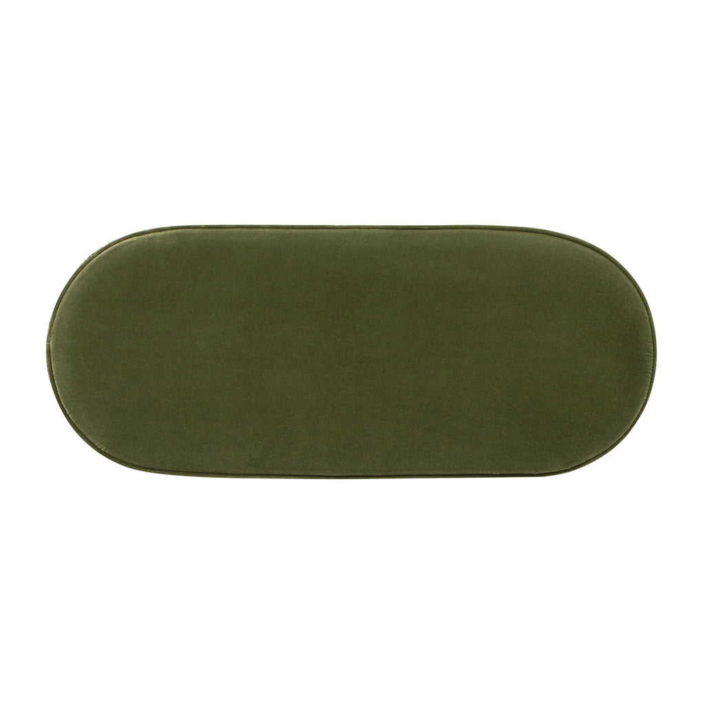 Serena 38" Oval Storage Bench Ottoman, Olive