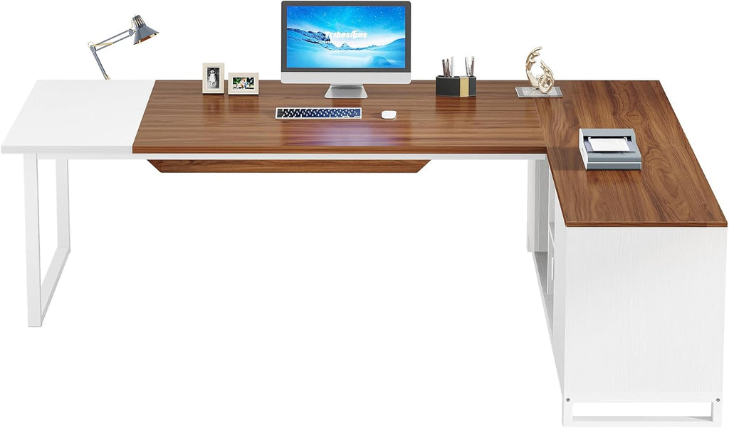 70.8-Inch Executive Desk with 55-Inch File Cabinet
