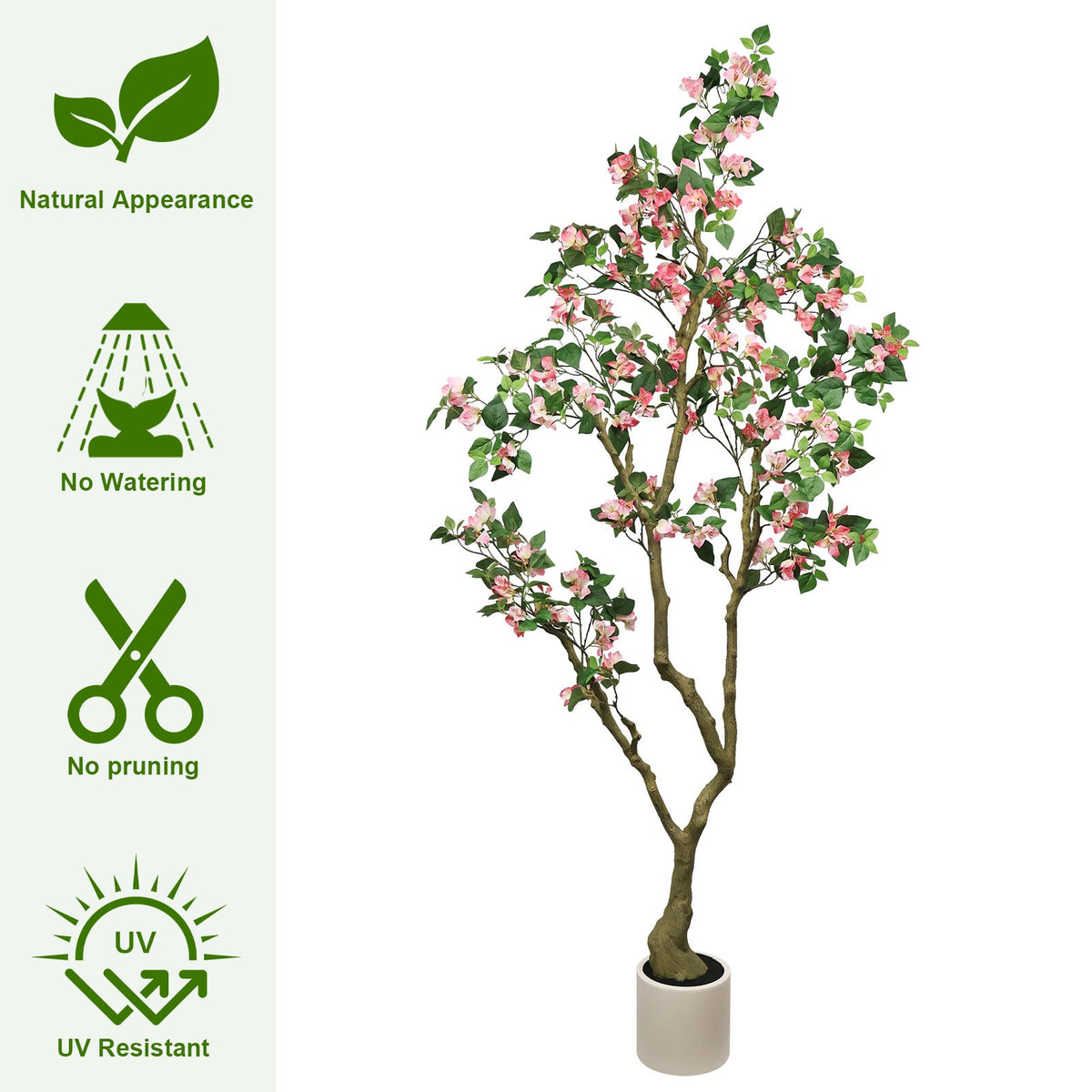 7FT Artificial Bougainvillea Tree with Realistic Flowers