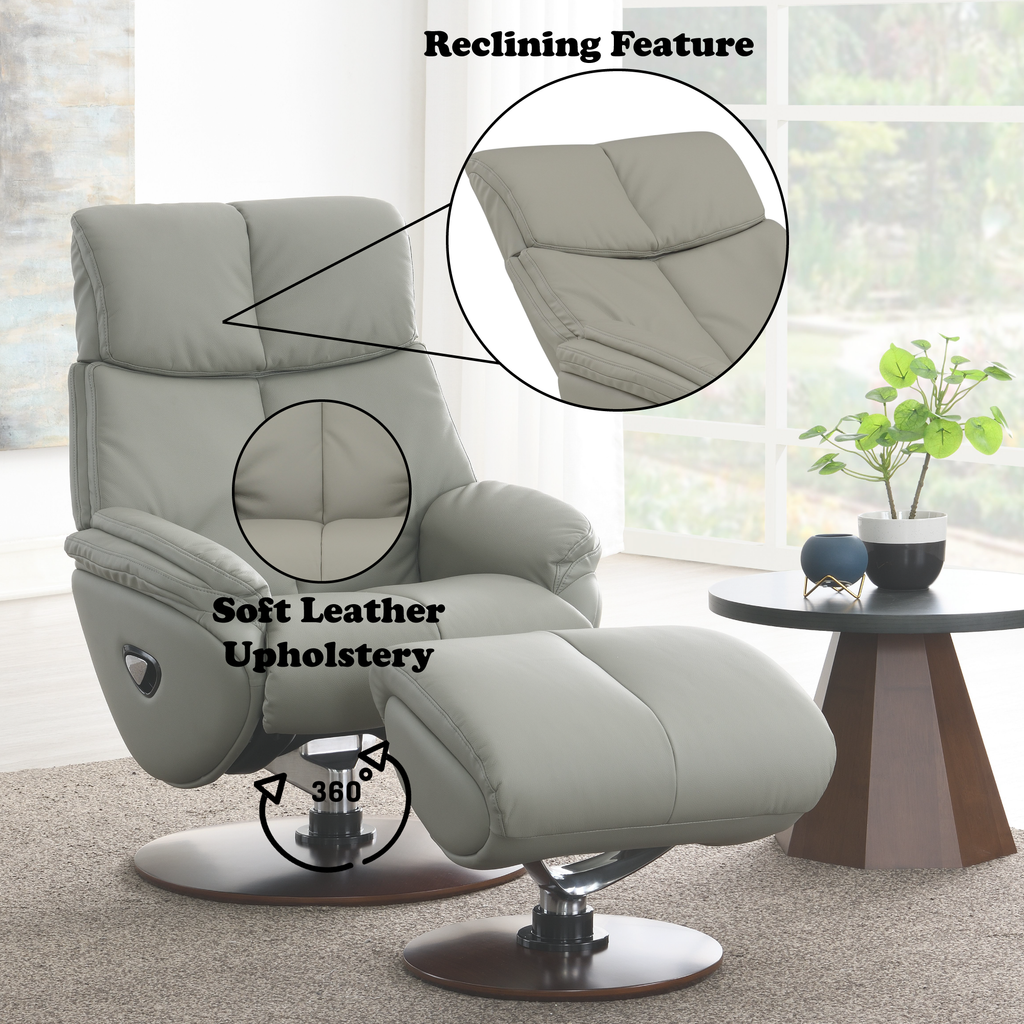 Kandoro Swivel Accent Chair with Ottoman