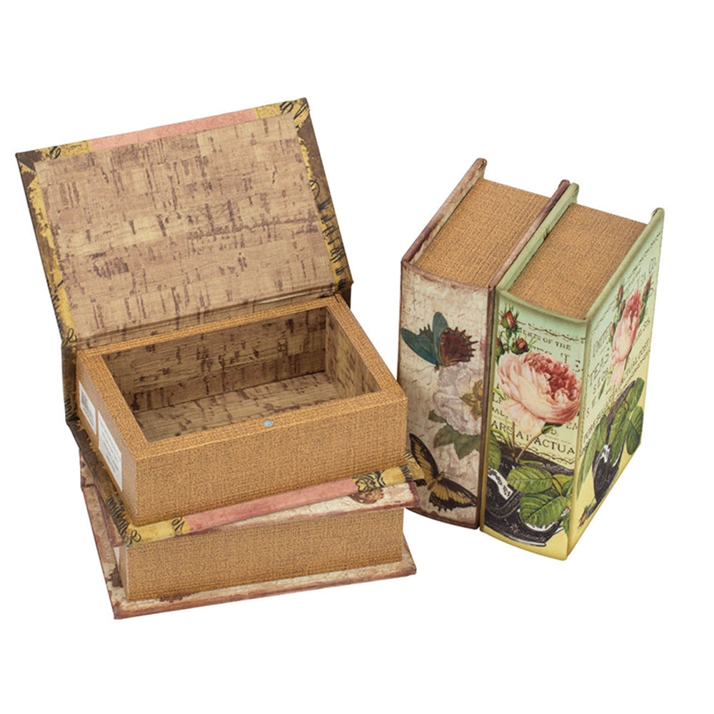 Set of 4 Nature Lover's Book Boxes with Floral Designs