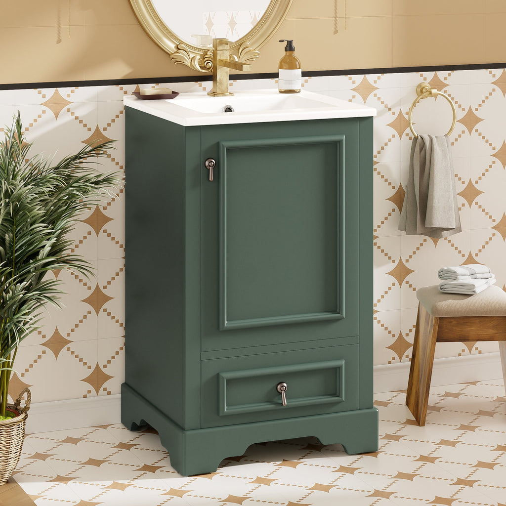 20 Inch Bathroom Vanity with Ceramic Sink