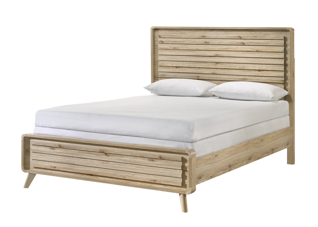 Mid-Century-Inspired King Size Panel Bed