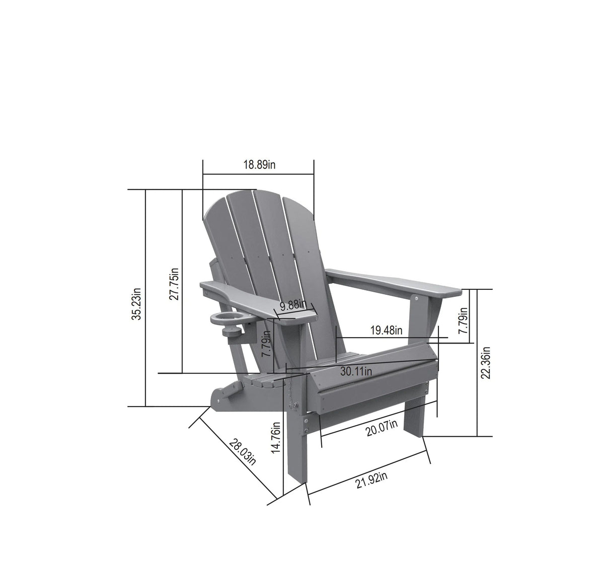 HDPE Folding Adirondack Chair