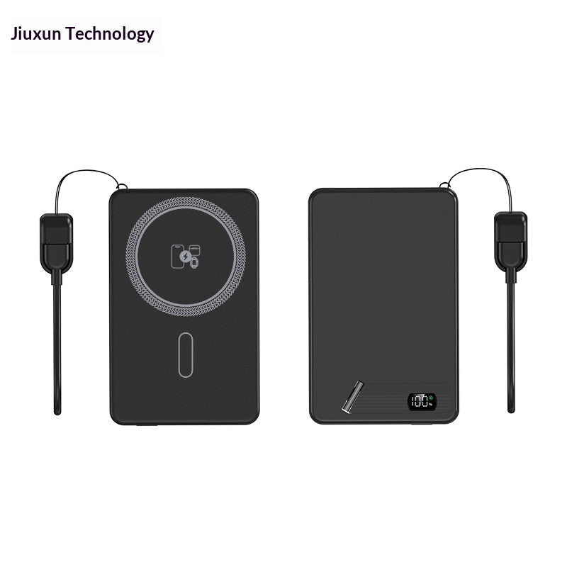 Ultra-thin Aluminum Alloy Magnetic Wireless Charging External Battery Power Bank