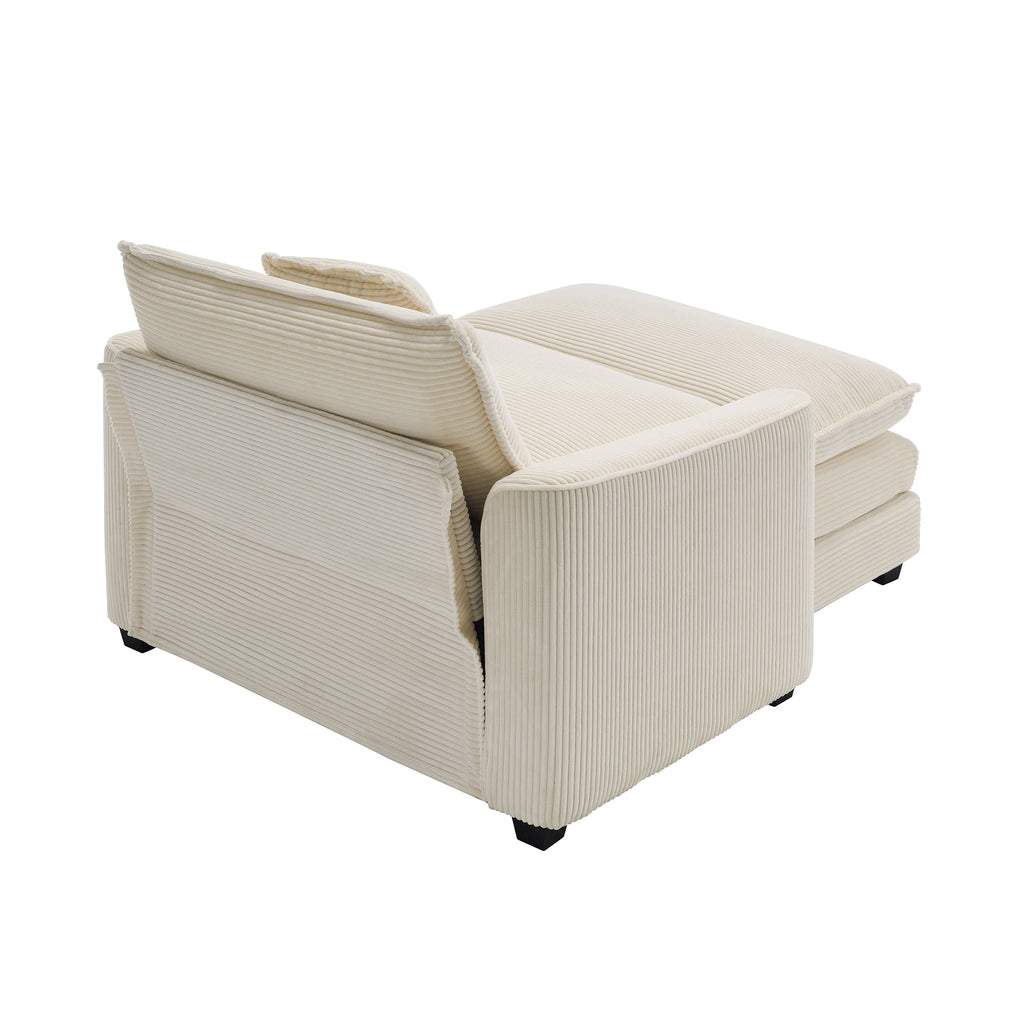Comfortable Single Chair Deep Seat Sofa With Footstool