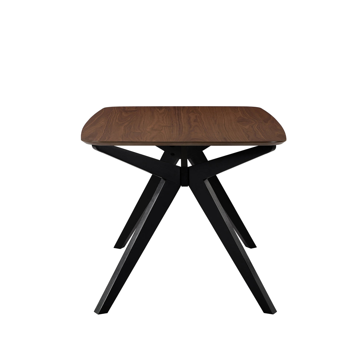 7-Pieces Upholstered Dining Set With Rubberwood Frame, Grey + Walnut + Black