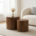 Nesting Coffee Table Set of 2, Modern Round Design