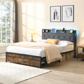 King Bed Frame with Storage and LED Lights