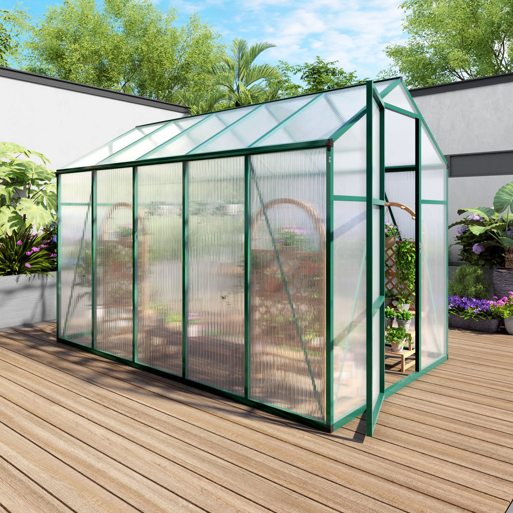 6x10 FT Aluminum Windproof Greenhouse