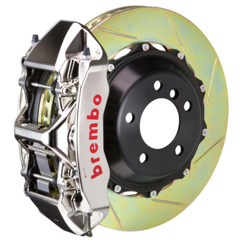 Brembo 11-23 Challenger w/V8 Exc AWD/SRT8 Fr GTR BBK 6Pis Billet 355x32 2pc Rtr Slot Type1-Nickel 1M2.8057AR