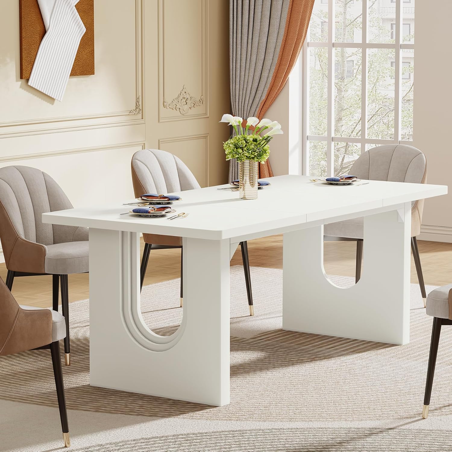 Modern 71" Rectangular Dining Table for 6–8 People