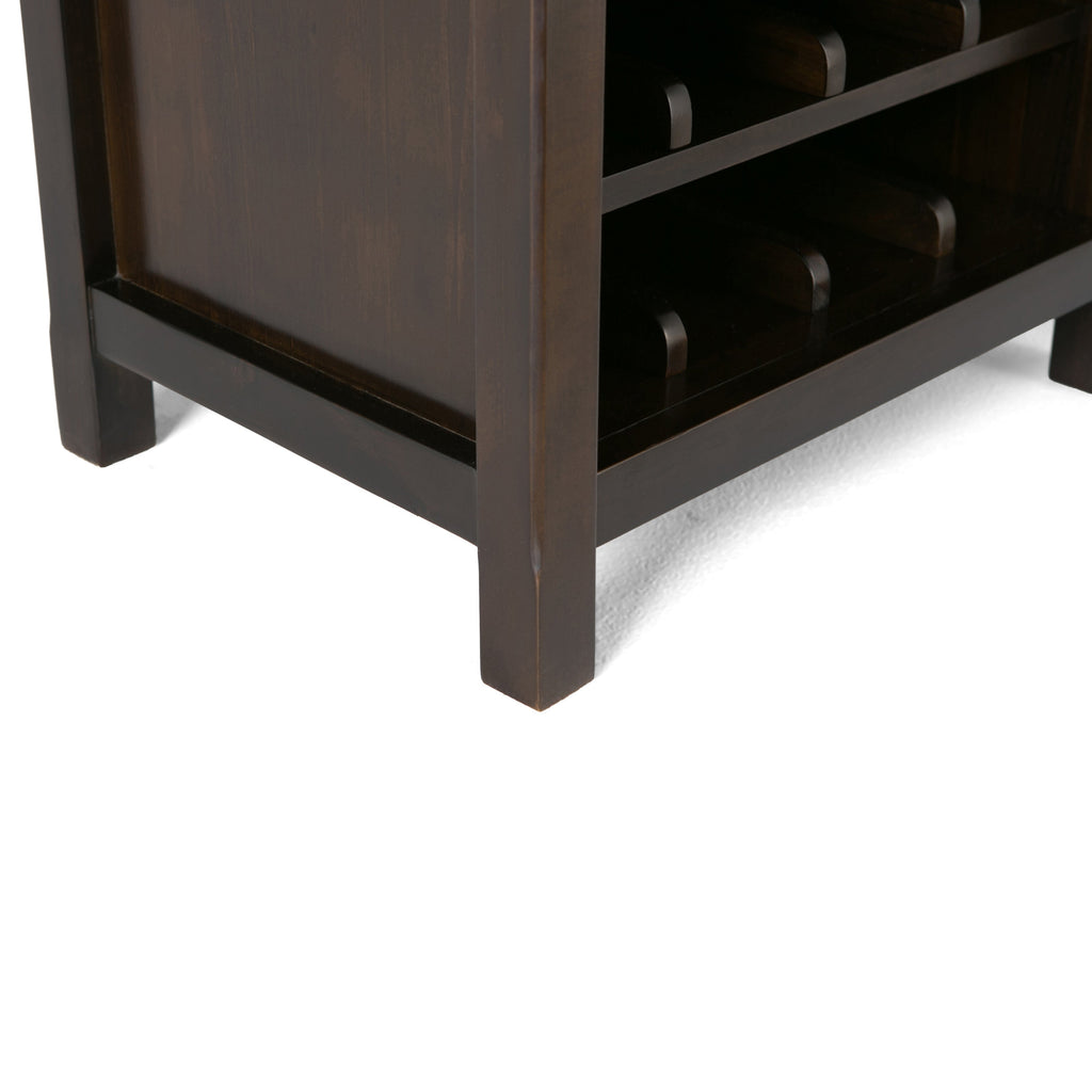 Avalon 22 Inch Wide Solid Wood 12-Bottle Wine Rack Storage Cabinet