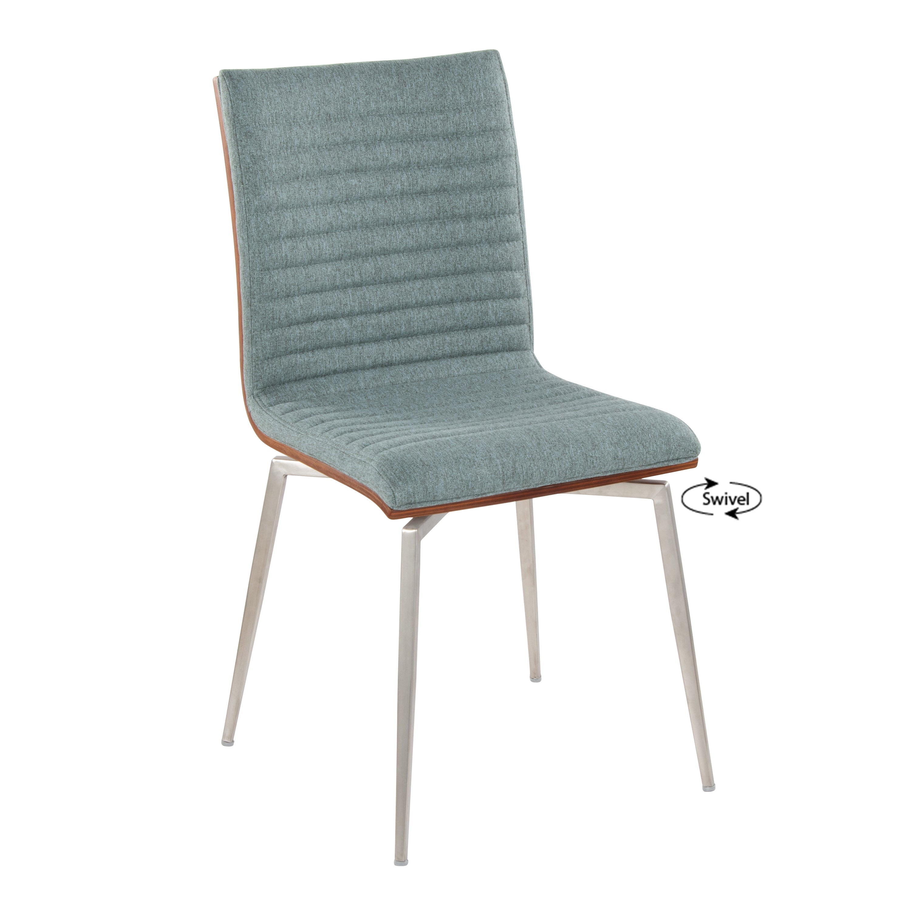 Contemporary Dining/Accent Chair with Swivel in Stainless Steel