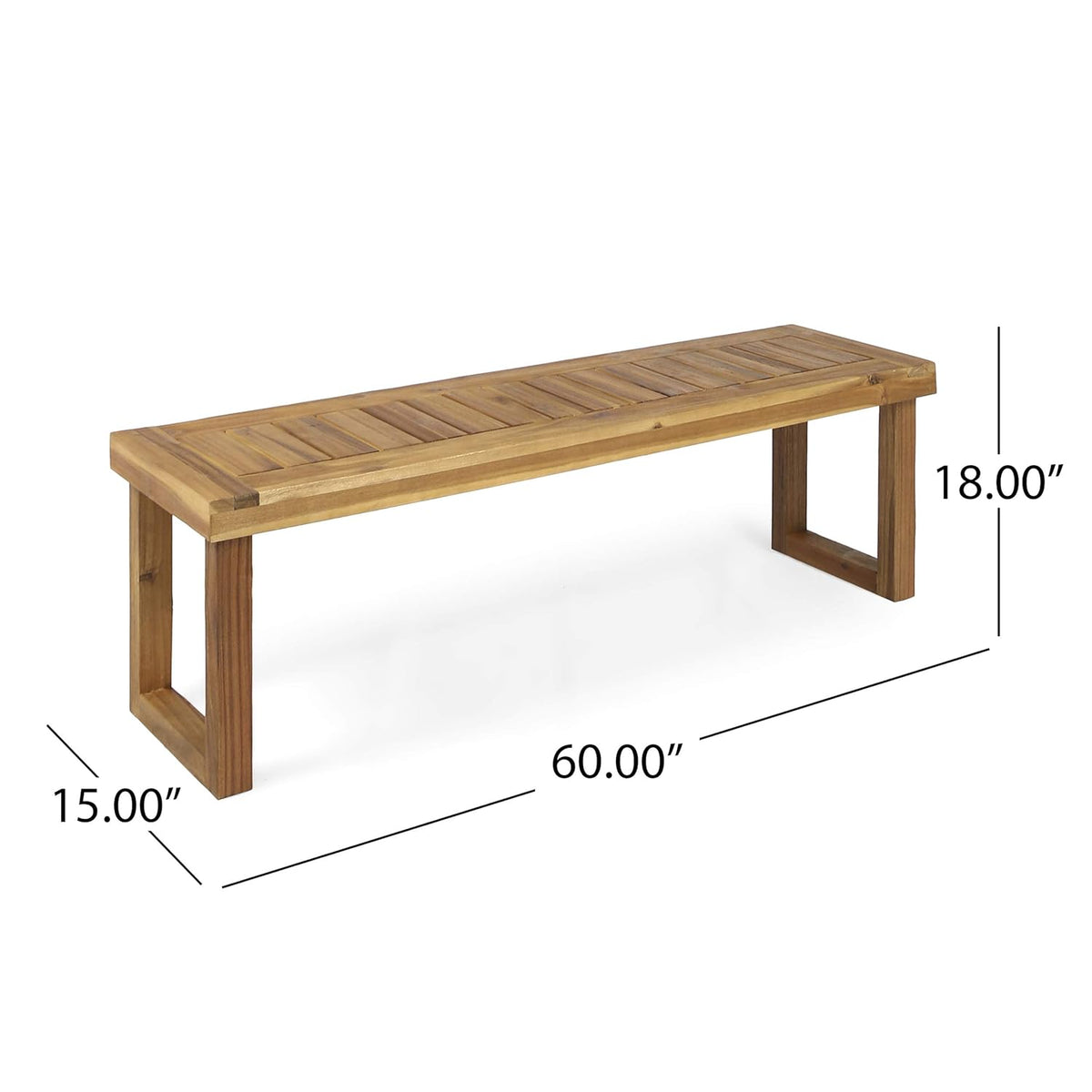 3Pcs Outdoor Acacia Wood Dining Set, Sandblast